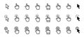 Pointer cursor ÃÂomputer mouse icon. Clicking cursor, pointing hand clicks icons. Click cursor - stock 